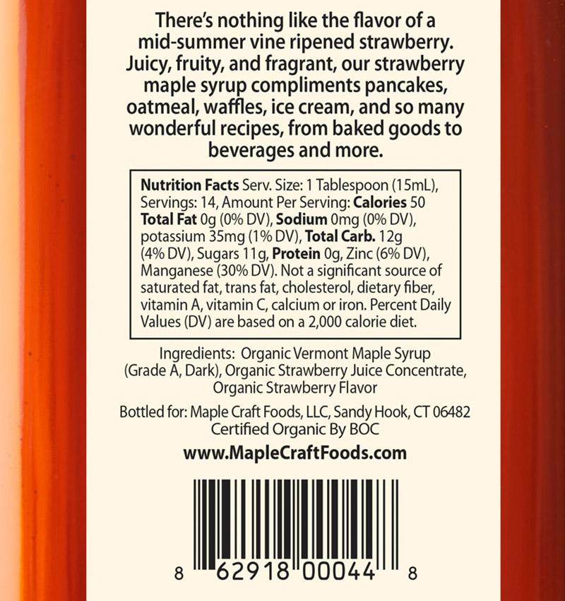 Strawberry Maple Craft Syrup (Organic)