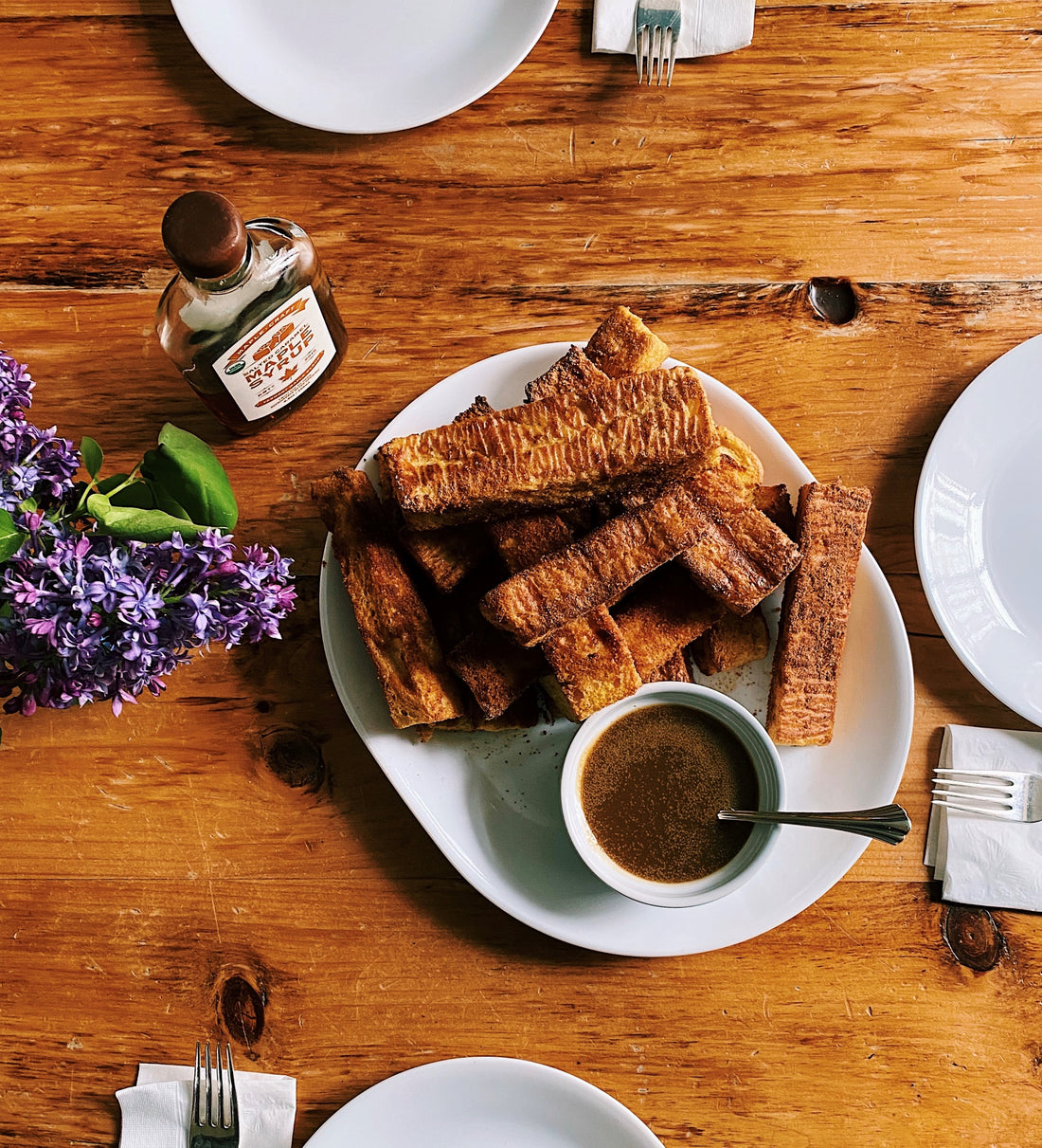 French Toast Churros w/Maple Caramel Sauce