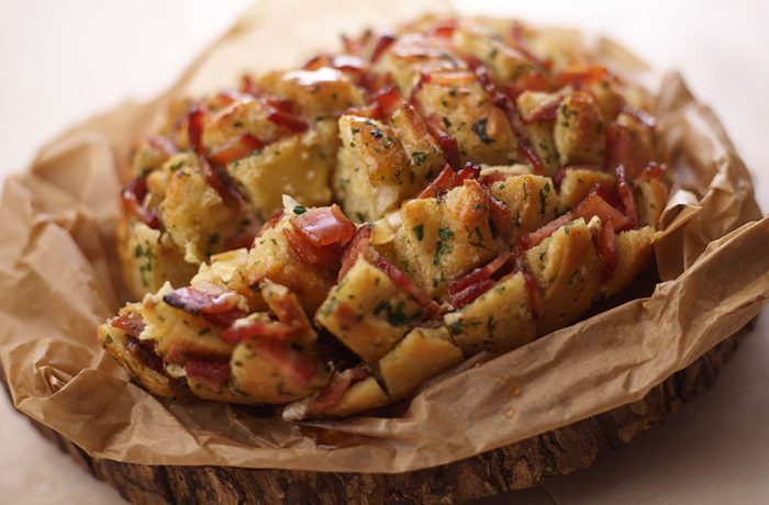 BACON BRIE STUFFED SOURDOUGH BOULE