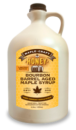 Load image into Gallery viewer, Honey-Infused Bourbon Barrel Aged Maple Craft Syrup
