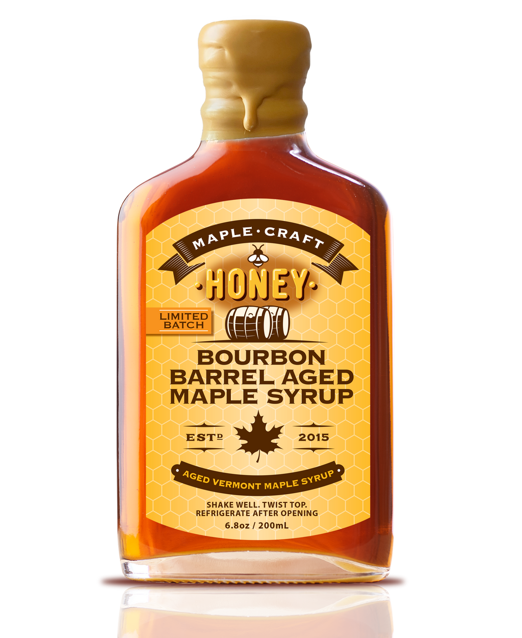 Maple Craft Foods Honey-Infused Bourbon Barrel Aged Maple Craft Syrup, product photo